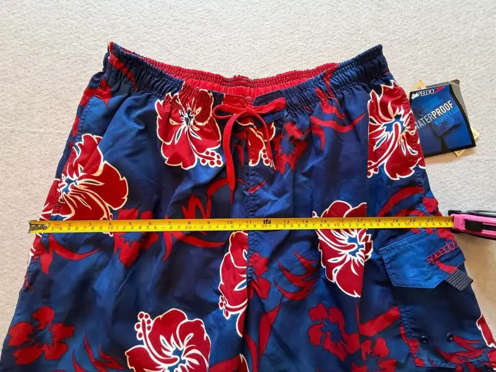 Vintage Speedo Floral Hawaiian Swim Trunks Board Shorts XL NWT Waterproof Pocket